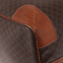 CELINE Macadam Canvas Boston Bag PVC Leather Brown Gold Auth 185992-16