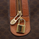CELINE Macadam Canvas Boston Bag PVC Leather Brown Gold Auth 185992-18