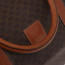 CELINE Macadam Canvas Boston Bag PVC Leather Brown Gold Auth 185992-19