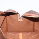 CELINE Macadam Canvas Boston Bag PVC Leather Brown Gold Auth 185992-21