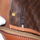 CELINE Macadam Canvas Boston Bag PVC Leather Brown Gold Auth 185992-22