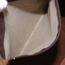 CELINE Macadam Canvas Boston Bag PVC Leather Brown Gold Auth 185992-23