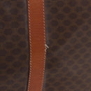 CELINE Macadam Canvas Boston Bag PVC Leather Brown Gold Auth 185992-3