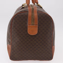 CELINE Macadam Canvas Boston Bag PVC Leather Brown Gold Auth 185992-4