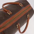 CELINE Macadam Canvas Boston Bag PVC Leather Brown Gold Auth 185992-7