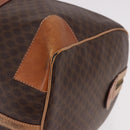 CELINE Macadam Canvas Boston Bag PVC Leather Brown Gold Auth 185993-15