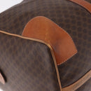 CELINE Macadam Canvas Boston Bag PVC Leather Brown Gold Auth 185993-16
