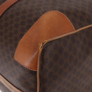 CELINE Macadam Canvas Boston Bag PVC Leather Brown Gold Auth 185993-17
