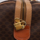 CELINE Macadam Canvas Boston Bag PVC Leather Brown Gold Auth 185993-18