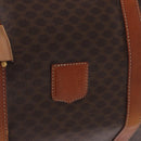 CELINE Macadam Canvas Boston Bag PVC Leather Brown Gold Auth 185993-19