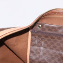 CELINE Macadam Canvas Boston Bag PVC Leather Brown Gold Auth 185993-22