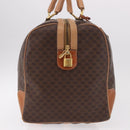 CELINE Macadam Canvas Boston Bag PVC Leather Brown Gold Auth 185993-4