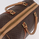 CELINE Macadam Canvas Boston Bag PVC Leather Brown Gold Auth 185993-6