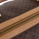 CELINE Macadam Canvas Boston Bag PVC Leather Brown Gold Auth 185993-7
