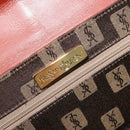 SAINT LAURENT Hand Bag Embossed leather Brown Gold Auth 185996A-16