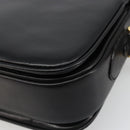 CELINE Horse Carriage Shoulder Bag Leather Gold Black Auth 185997A-15