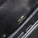 CELINE Horse Carriage Shoulder Bag Leather Gold Black Auth 185997A-10