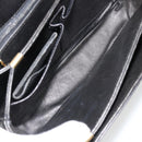 CELINE Horse Carriage Shoulder Bag Leather Gold Black Auth 185997A-11