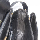 CELINE Horse Carriage Shoulder Bag Leather Gold Black Auth 185997A-19