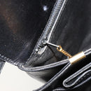 CELINE Horse Carriage Shoulder Bag Leather Gold Black Auth 185997A-21