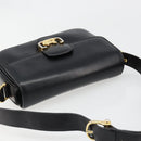 CELINE Horse Carriage Shoulder Bag Leather Gold Black Auth 185997A-6