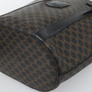 CELINE Macadam Canvas Draagtas PVC Leer Zwart Goud Auth 185998-9