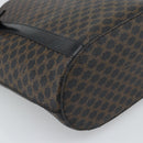 CELINE Macadam Canvas Draagtas PVC Leer Zwart Goud Auth 185998-16