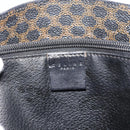 CELINE Macadam Canvas Draagtas PVC Leer Zwart Goud Auth 185998-17