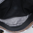 CELINE Macadam Canvas Draagtas PVC Leer Zwart Goud Auth 185998-10