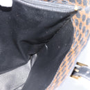 CELINE Macadam Canvas Draagtas PVC Leer Zwart Goud Auth 185998-18
