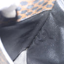 CELINE Macadam Canvas Draagtas PVC Leer Zwart Goud Auth 185998-19