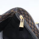 CELINE Macadam Canvas Draagtas PVC Leer Zwart Goud Auth 185998-20