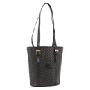 CELINE Macadam Canvas Draagtas PVC Leer Zwart Goud Auth 185998-1