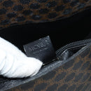 CELINE Macadam Canvas Draagtas PVC Leer Zwart Goud Auth 185998-12