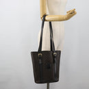 CELINE Macadam Canvas Draagtas PVC Leer Zwart Goud Auth 185998-22