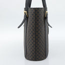 CELINE Macadam Canvas Draagtas PVC Leer Zwart Goud Auth 185998-3