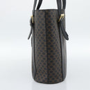 CELINE Macadam Canvas Draagtas PVC Leer Zwart Goud Auth 185998-4