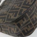 FENDI Zucca Canvas Shoulder Bag PVC Black Brown Auth 186000-13