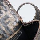 FENDI Zucca Canvas Shoulder Bag PVC Black Brown Auth 186000-17