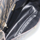 FENDI Zucca Canvas Shoulder Bag PVC Black Brown Auth 186000-19