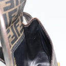FENDI Zucca Canvas Shoulder Bag PVC Black Brown Auth 186000-20
