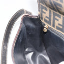 FENDI Zucca Canvas Shoulder Bag PVC Black Brown Auth 186000-21