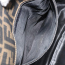 FENDI Zucca Canvas Shoulder Bag PVC Black Brown Auth 186000-23