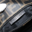 FENDI Zucca Canvas Shoulder Bag PVC Black Brown Auth 186000-24