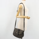 FENDI Zucca Canvas Shoulder Bag PVC Black Brown Auth 186000-25