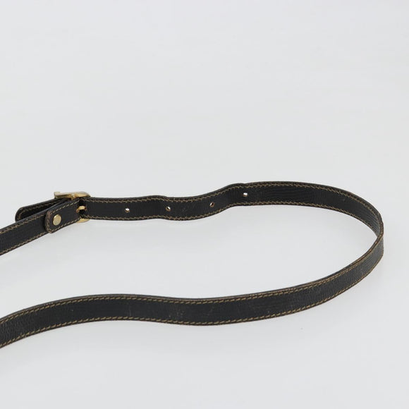 FENDI Zucca Canvas Shoulder Bag PVC Black Brown Auth 186000