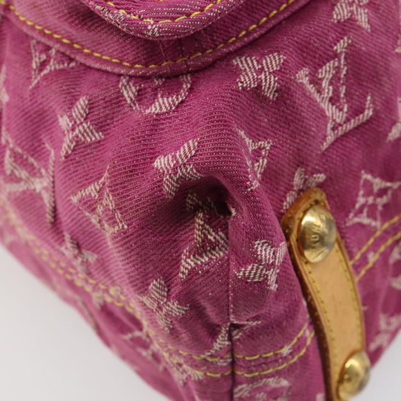 LOUIS VUITTON Monogram Denim Buggy GM Shoulder Bag Fuchsia M95210 LV Auth 186001