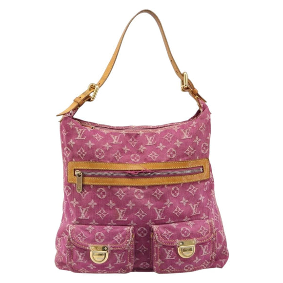 LOUIS VUITTON Monogram Denim Buggy GM Shoulder Bag Fuchsia M95210 LV Auth 186001