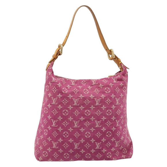 LOUIS VUITTON Monogram Denim Buggy GM Shoulder Bag Fuchsia M95210 LV Auth 186001