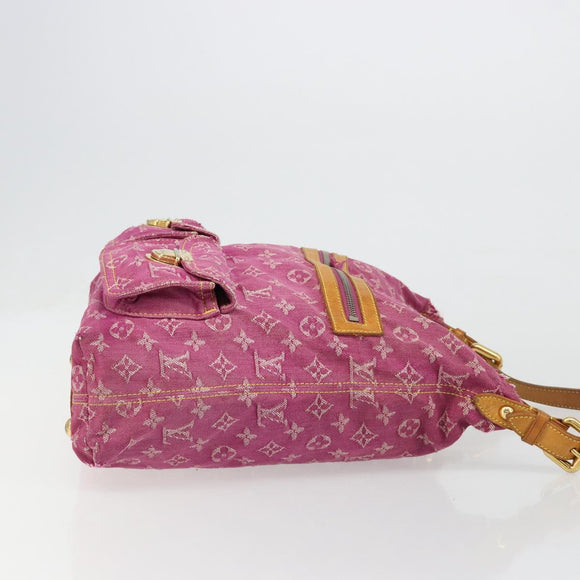 LOUIS VUITTON Monogram Denim Buggy GM Shoulder Bag Fuchsia M95210 LV Auth 186001